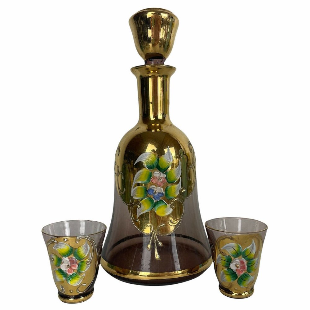 Czech Purple Bohemian Glass AMETHYST Decanter